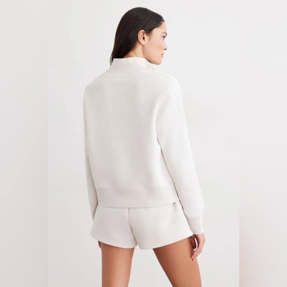 Dynamite Half Zip Fleece Sweatshirt in Beige - Picture 4 of 5